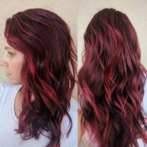 brunette highlights and Red