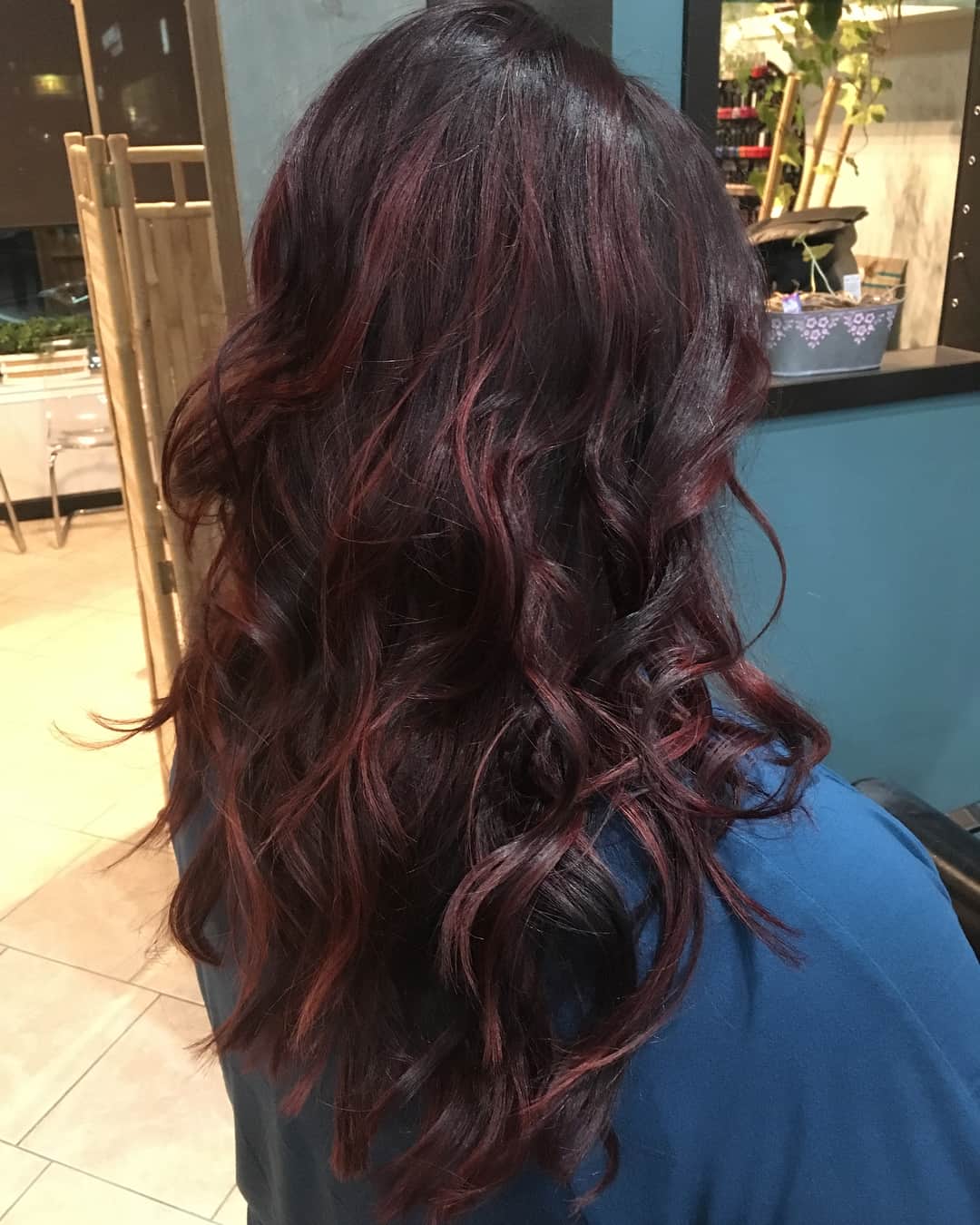 dark brown hair with red highlights - All About The Gloss