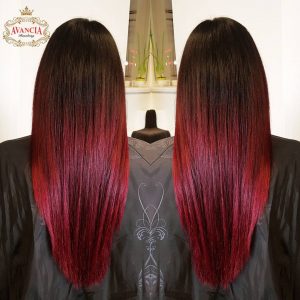 dark brown to red ombre