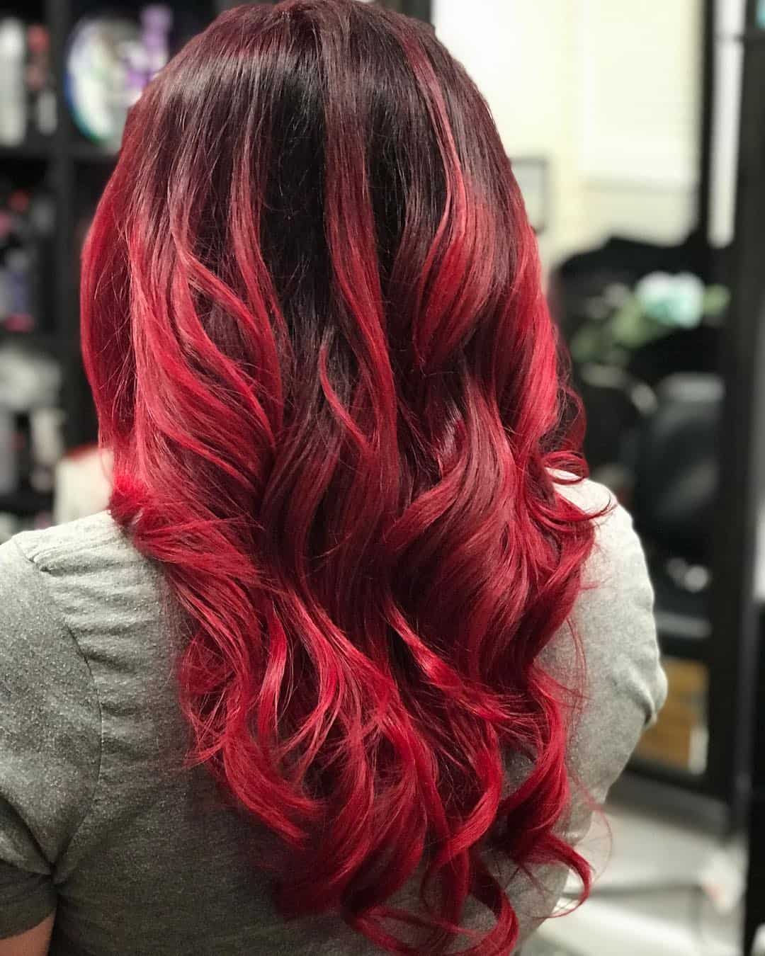 Dark Hair With Bright Red Highlights All About The Gloss