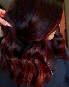 level 3 dark hair with red highlights